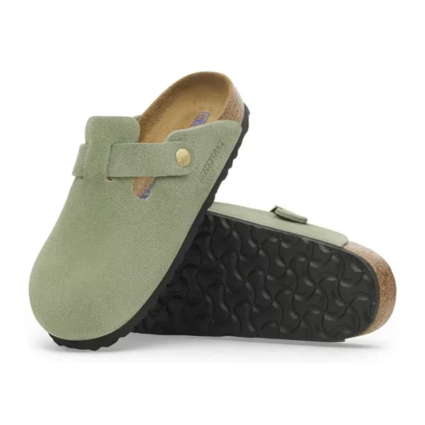 Birkenstock Boston Soft Footbed – Suede Green Tea