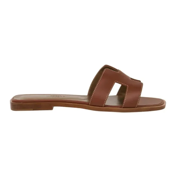 Hermes Oran Sandal Flat Gold Box CalfskinMightychic