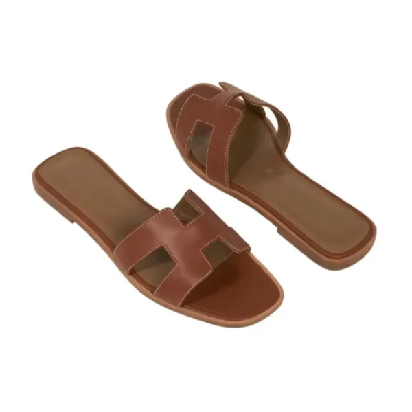 Hermes Oran Sandal Flat Gold Box CalfskinMightychic